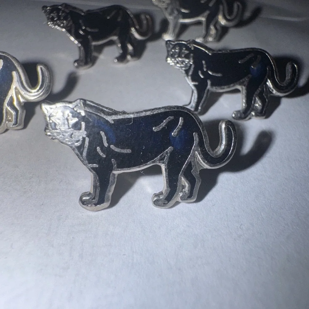 5pcs Black Cat Cougar Feline Hat Coat Vest Pin Charms - Picture 2 of 7